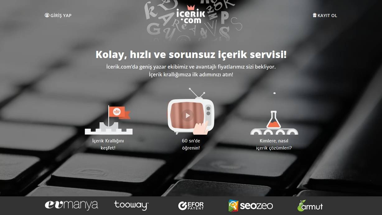 ICERIK.COM Desktop Screenshot